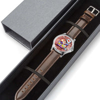 146. cupy Stylish Classic Leather Strap Quartz Watch (Silver)