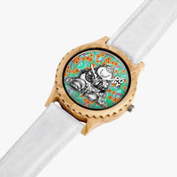 205.cupy Italian Olive Lumber Wooden Watch - Leather Strap
