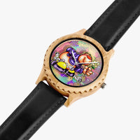 205. Italian Olive Lumber Wooden Watch - Leather Strap