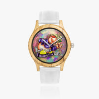 205. Italian Olive Lumber Wooden Watch - Leather Strap