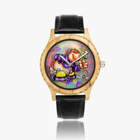 205. Italian Olive Lumber Wooden Watch - Leather Strap