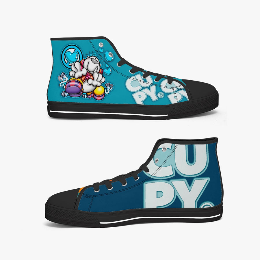 CUPY 400. New High-top Canvas Shoes - Tongue Printable - Cupy