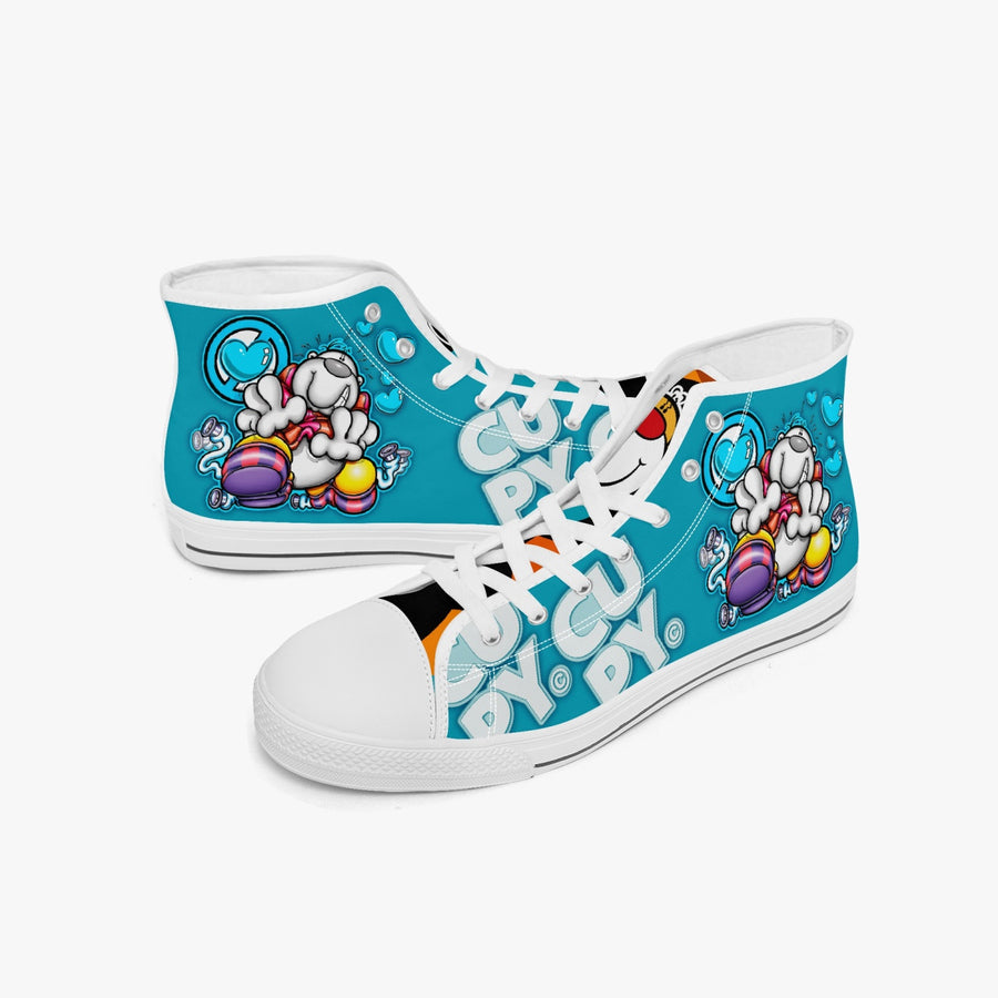 CUPY 400. New High-top Canvas Shoes - Tongue Printable - Cupy