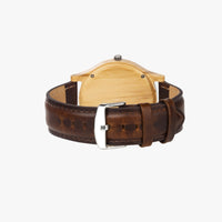 205.cupy Italian Olive Lumber Wooden Watch - Leather Strap - Cupy