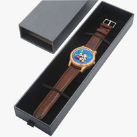 205.cupy Italian Olive Lumber Wooden Watch - Leather Strap