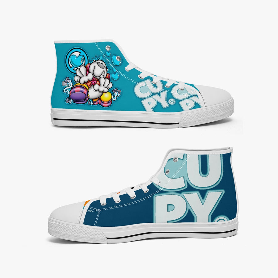 CUPY 400. New High-top Canvas Shoes - Tongue Printable - Cupy