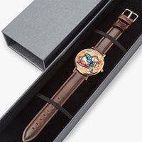 164.CUPY Hot Selling Ultra-Thin Leather Strap Quartz Watch (Rose Gold With Indicators)