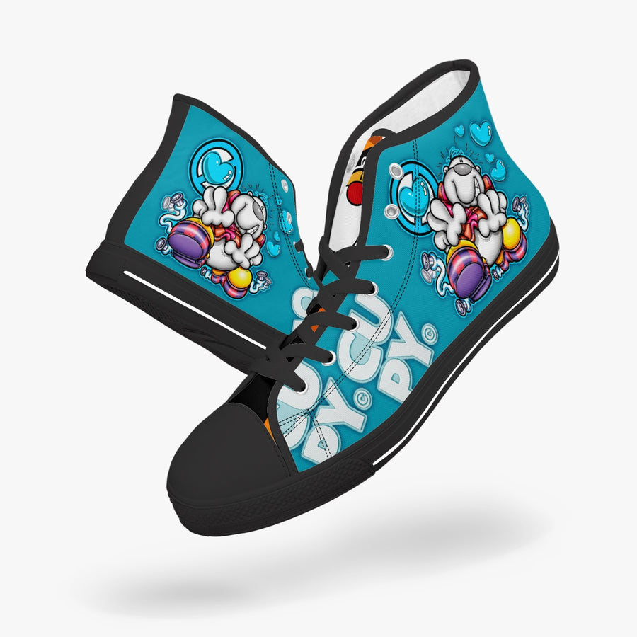 CUPY 400. New High-top Canvas Shoes - Tongue Printable - Cupy